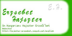 erzsebet hajszter business card